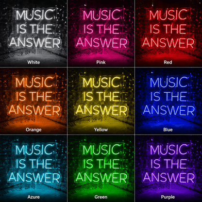 Music Is The Answer Wall Decor LED Neon Sign - Shineneon