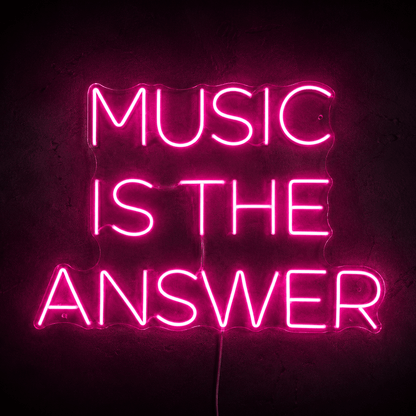 Music Is The Answer Wall Decor LED Neon Sign - Shineneon