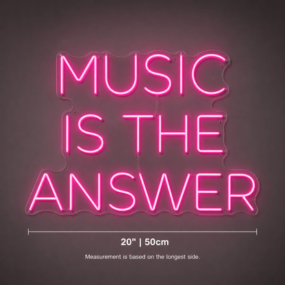 Music Is The Answer Wall Decor LED Neon Sign - Shineneon