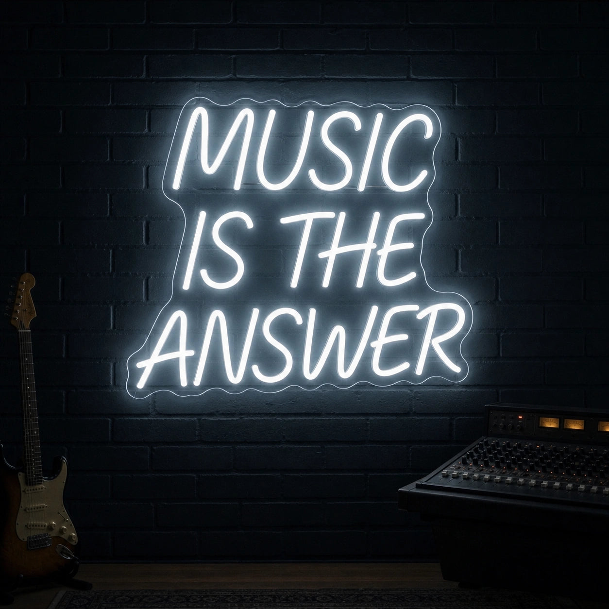 Music Is The Answer Wall Decor LED Neon Sign Garage Neon Sign high-converting product image