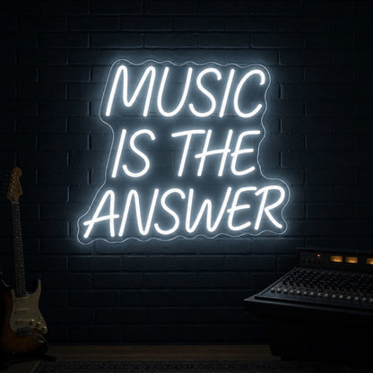 Music Is The Answer Wall Decor LED Neon Sign Garage Neon Sign high-converting product image