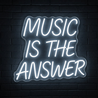 Music Is The Answer Wall Decor LED Neon Sign Garage Neon Sign main product image
