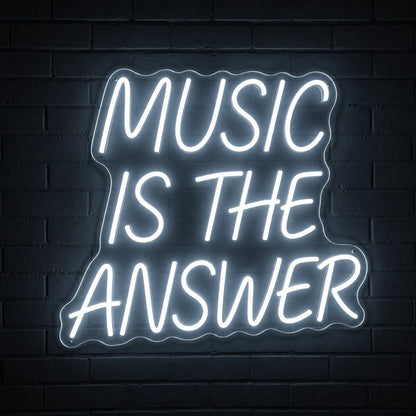 Music Is The Answer Wall Decor LED Neon Sign Garage Neon Sign - Shineneon