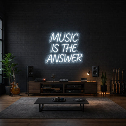 Music Is The Answer Wall Decor LED Neon Sign Man Cave Neon Sign - Shineneon