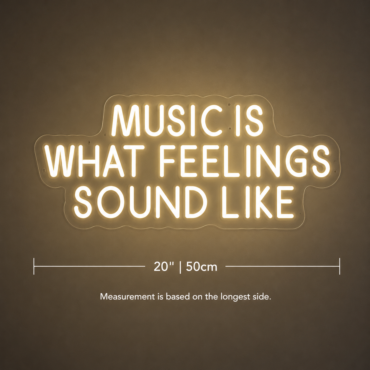 Music Is What Feelings Sound Like Wall Decor LED Neon Sign - 04 Size Image
