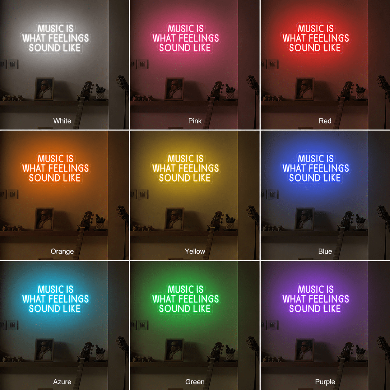 Music Is What Feelings Sound Like Wall Decor LED Neon Sign - Shineneon