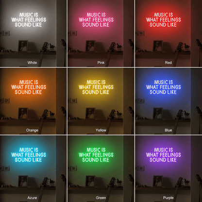Music Is What Feelings Sound Like Wall Decor LED Neon Sign - Shineneon