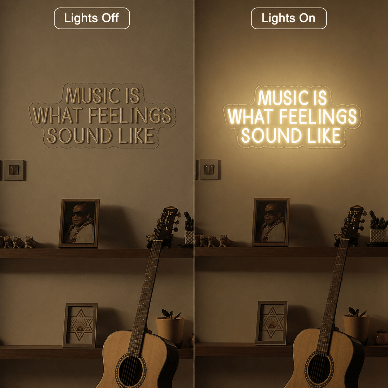 Music Is What Feelings Sound Like Wall Decor LED Neon Sign - Shineneon