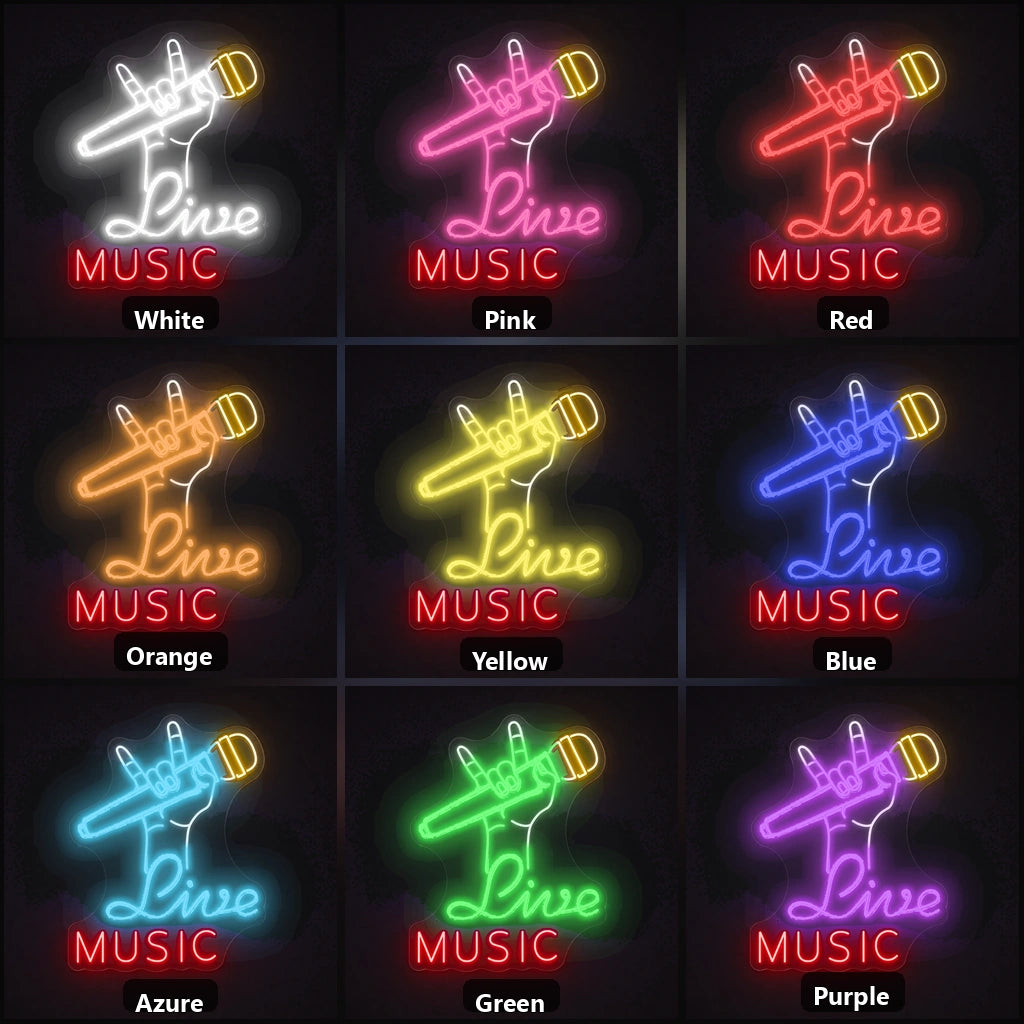 Music LED Neon Sign Garage Neon Sign color grid