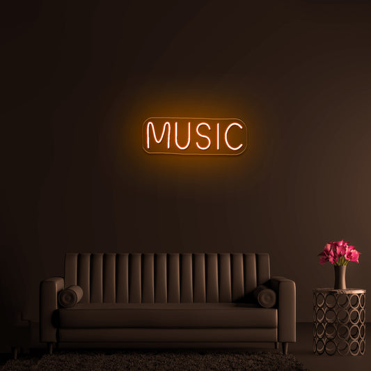 Music Neon Sign Live Music Wall Decor