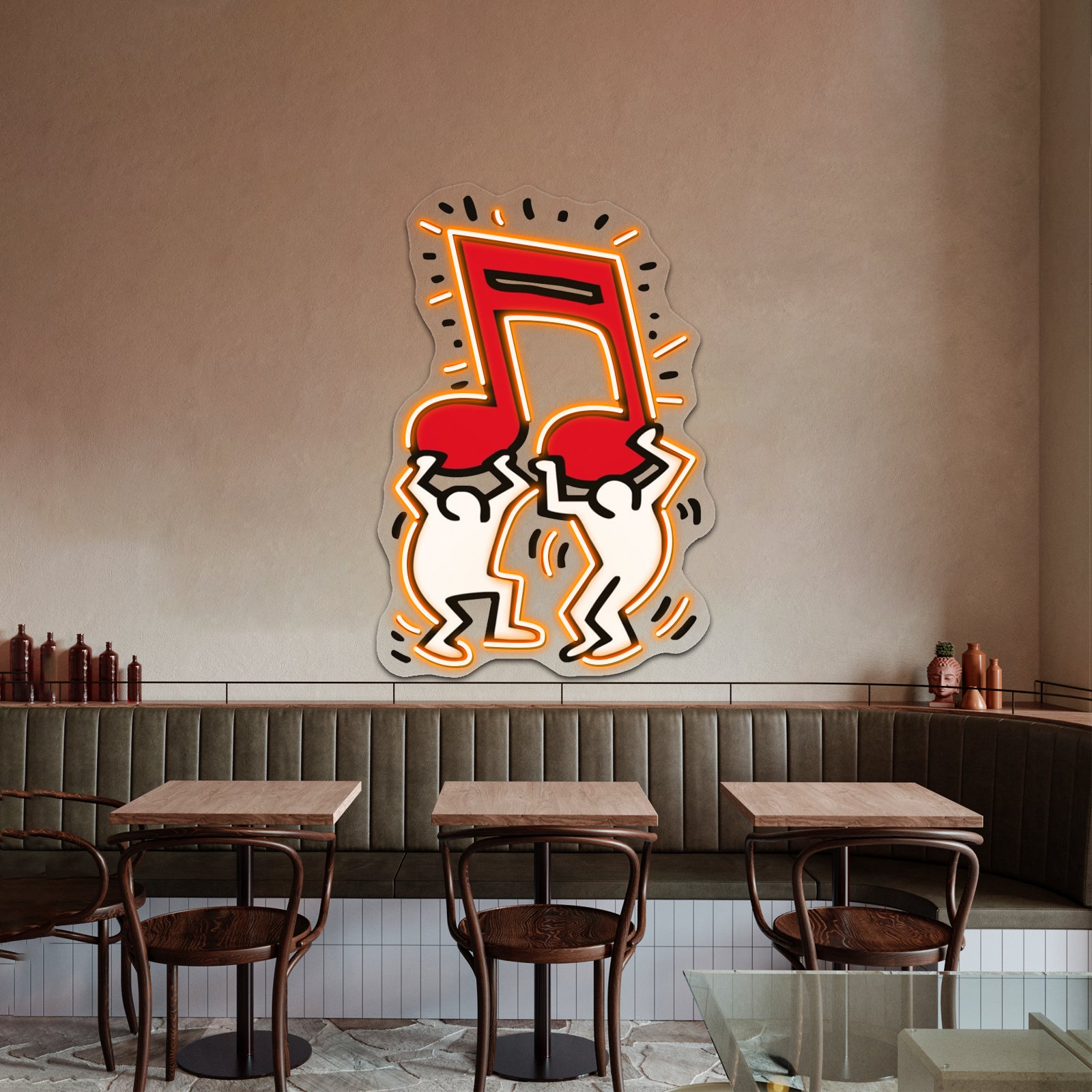 Music Note Haring Pop Artwork Neon Sign Led | Shineneon