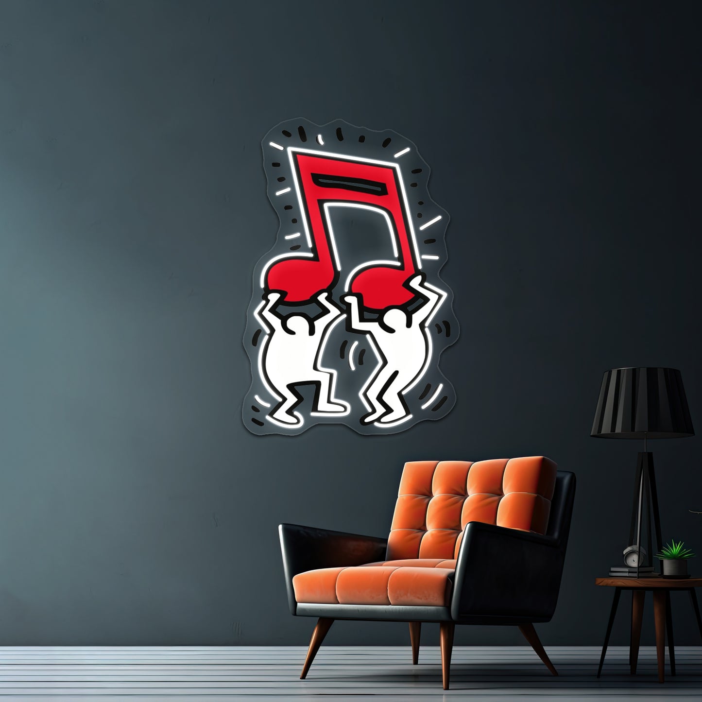 Music Note Haring Pop Artwork Neon Sign Led