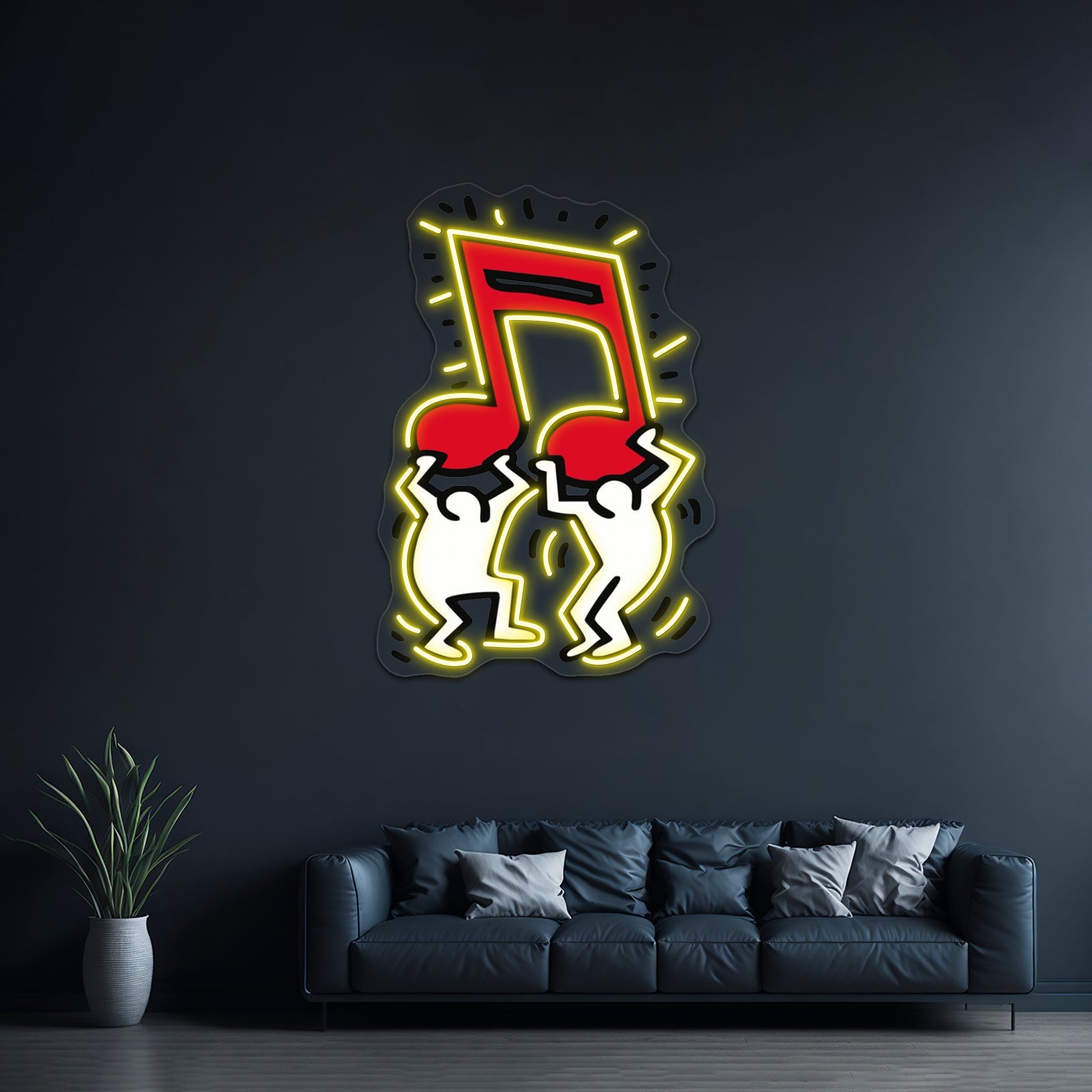 Music Note Haring Pop Artwork Neon Sign Led | Shineneon
