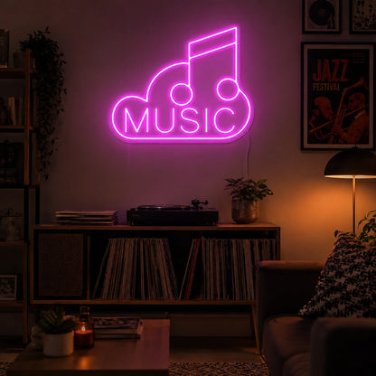 Music Note Neon Sign LED Neon Sign real lifestyle scene