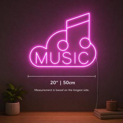 Music Note Neon Sign LED Neon Sign size image