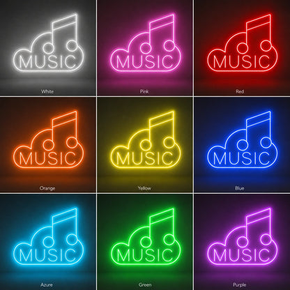 Music Note Neon Sign LED Neon Sign color grid