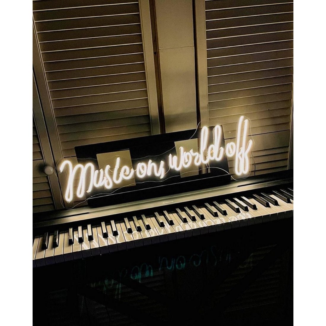 Music On World Off Led Sign Business Neon Sign - Shineneon
