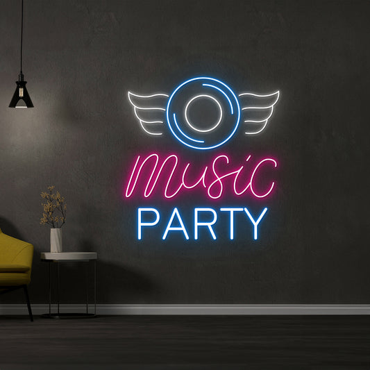 Music Party Neon Sign