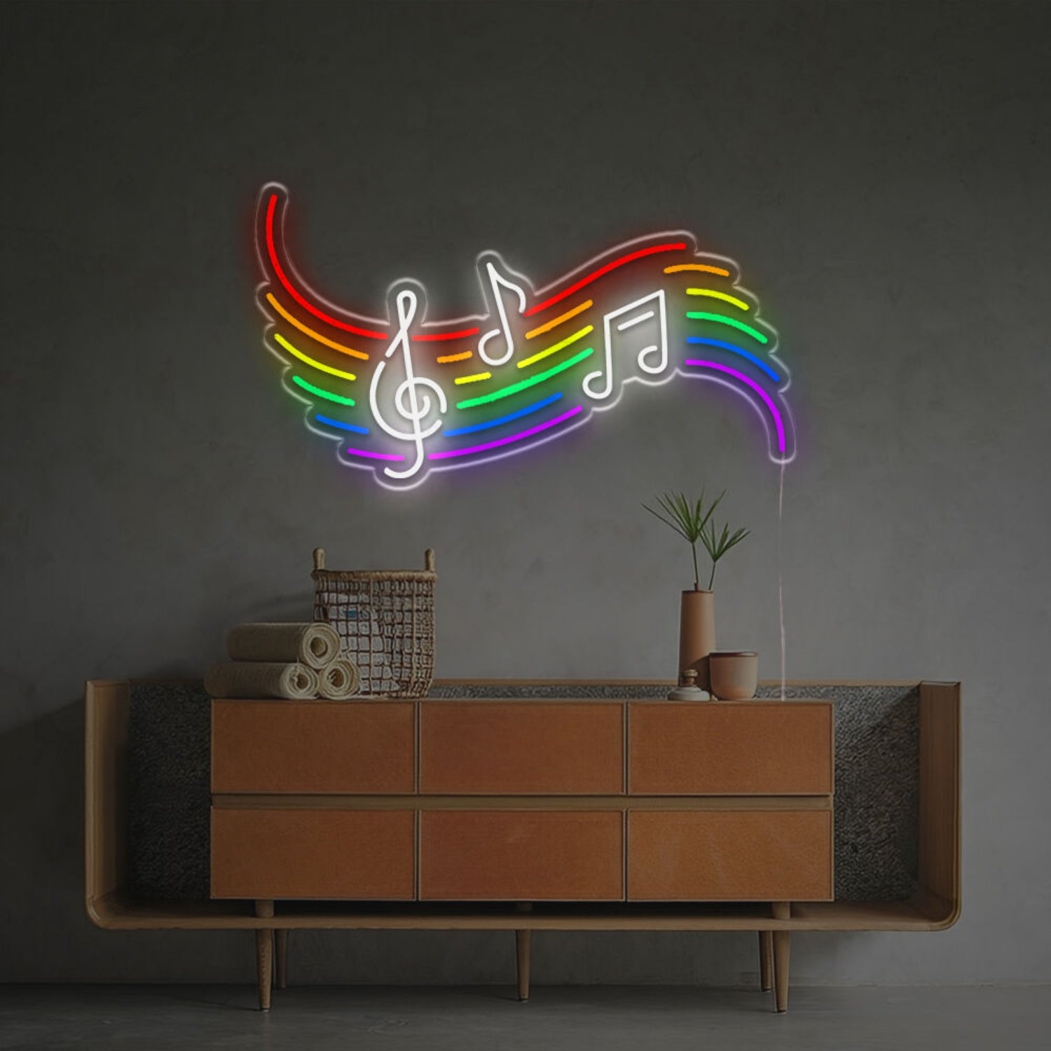 Music Sign With Rainbow Led Neon Sign | Shineneon