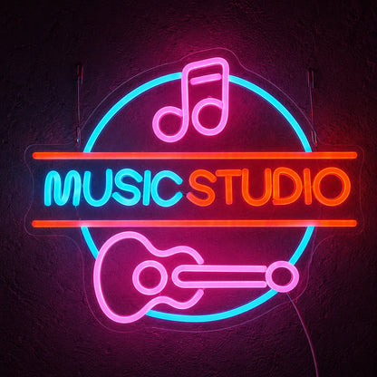 Music Studio Guitar LED Neon Sign high-converting product image