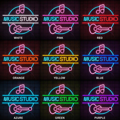 Music Studio Guitar LED Neon Sign - Shineneon