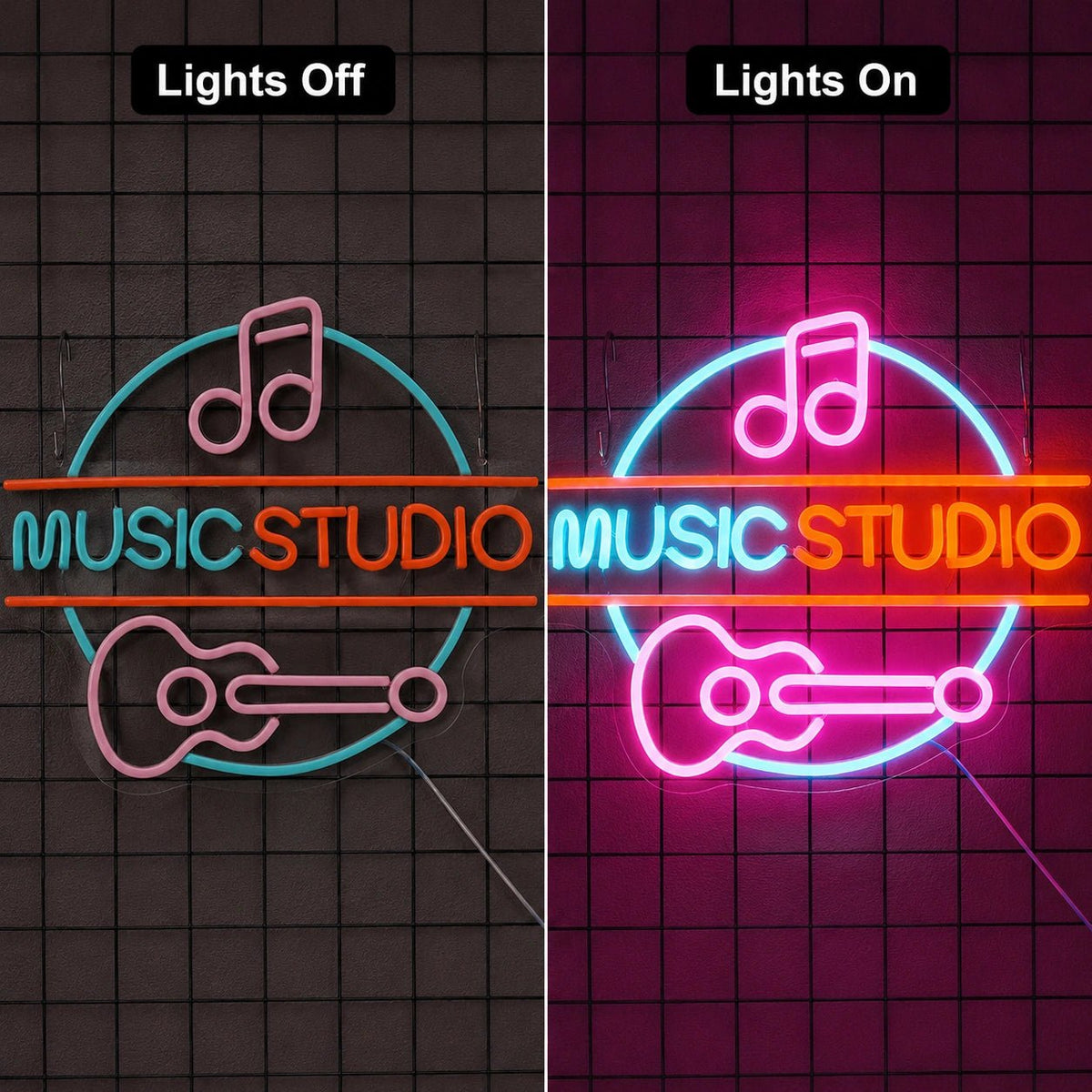 Music Studio Guitar LED Neon Sign - Shineneon