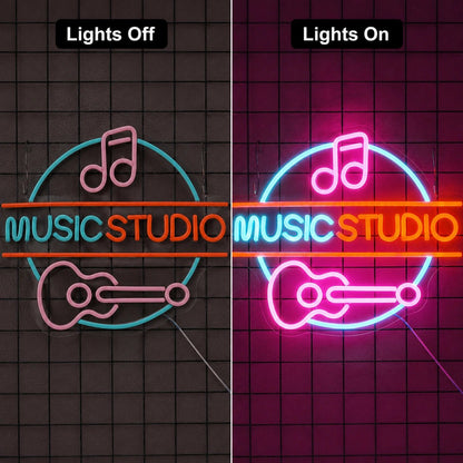 Music Studio Guitar LED Neon Sign - Shineneon