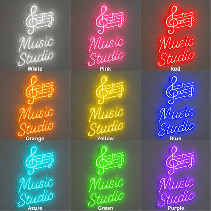 Music Studio Notes Neon Sign LED Neon Sign color grid
