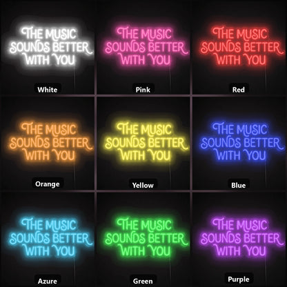 Music You See LED Neon Sign Garage Man Cave Neon Sign color grid