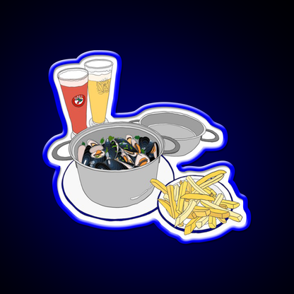 Mussels From Brussels Beer Bar Decor Led Neon Sign Rgb Color - LED neon sign view 5