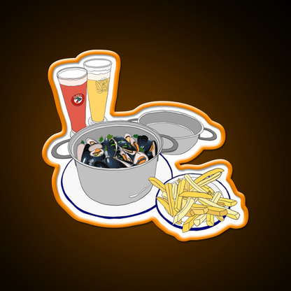 Mussels From Brussels Beer Bar Decor Led Neon Sign Rgb Color - LED neon sign view 6