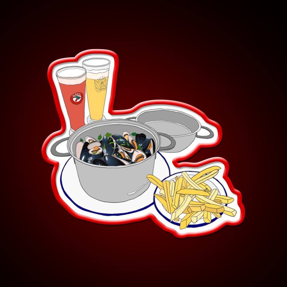 Mussels From Brussels Beer Bar Decor Led Neon Sign Rgb Color - LED neon sign view 10