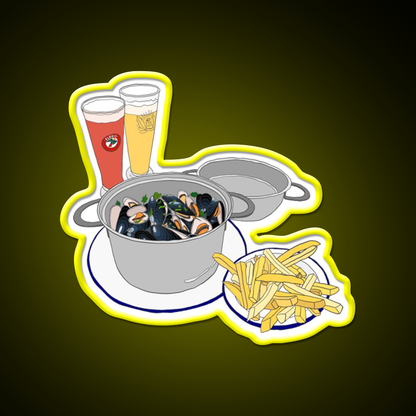 Mussels From Brussels Beer Bar Decor Led Neon Sign Rgb Color - LED neon sign view 7
