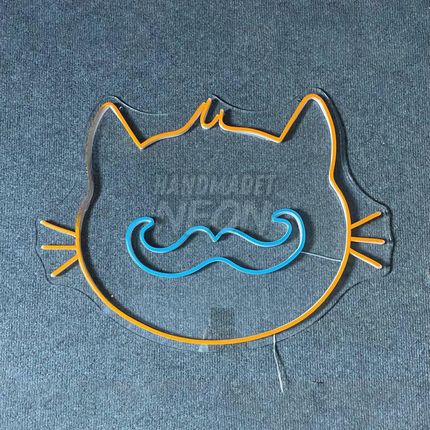 Mustache Cat Face Led Sign Bedroom Decor | Shineneon