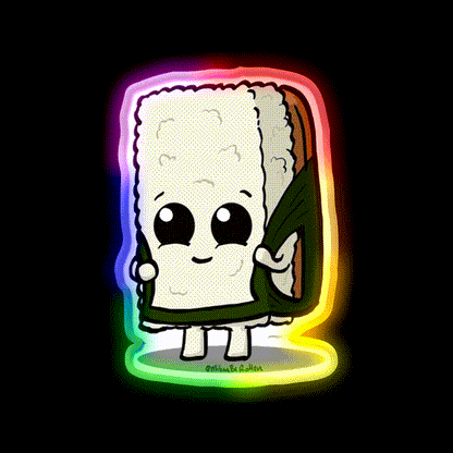 Musubi Back To School Snack Food Led Neon Sign Rgb Color - LED neon sign close-up detail