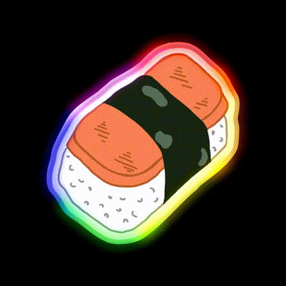 Musubi Snack Food Led Neon Sign Rgb Color - LED neon sign close-up detail