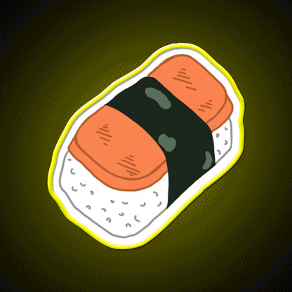 Musubi Snack Food Led Neon Sign Rgb Color - Custom LED neon sign front view
