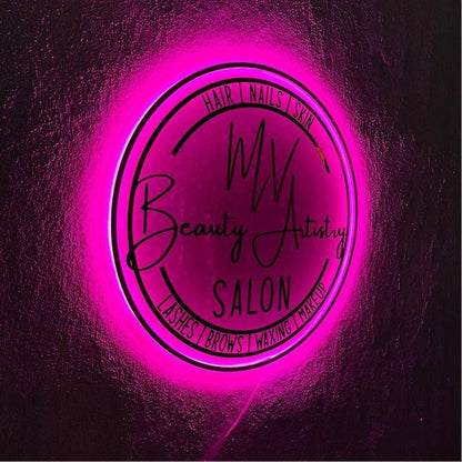 Mv Beauty Artistry Salon Acrylic Business Logo Sign - Shineneon