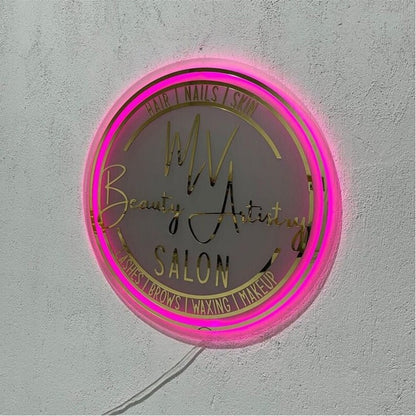 Mv Salon Acrylic Business Logo Sign - Shineneon