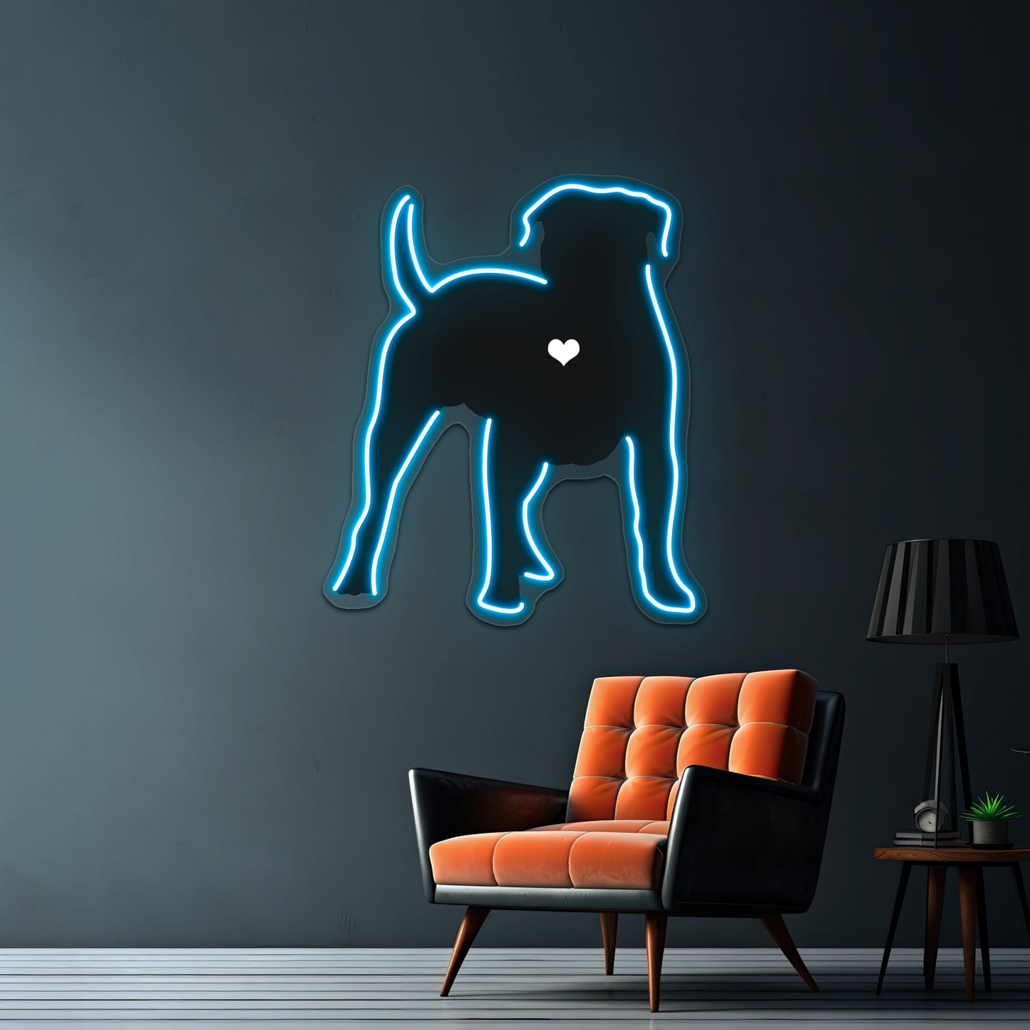 My American Bulldog Heart Belongs To You Artwork Neon Sign Led