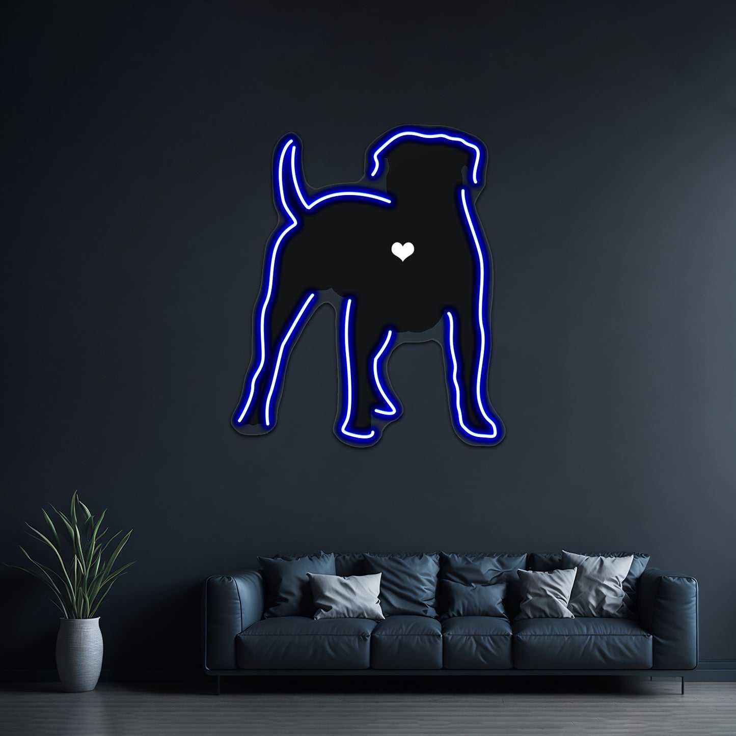 My American Bulldog Heart Belongs To You Artwork Neon Sign Led