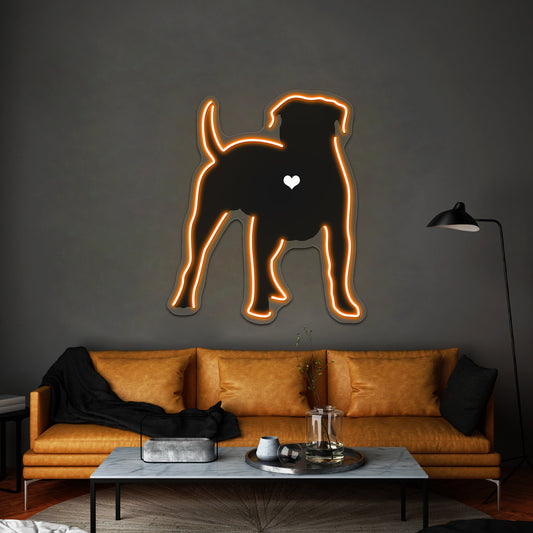 My American Bulldog Heart Belongs To You Artwork Neon Sign Led