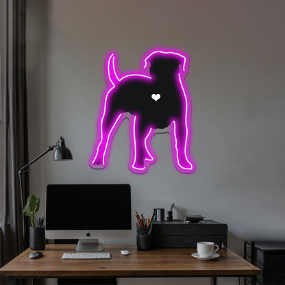 My American Bulldog Heart Belongs To You Artwork Neon Sign Led