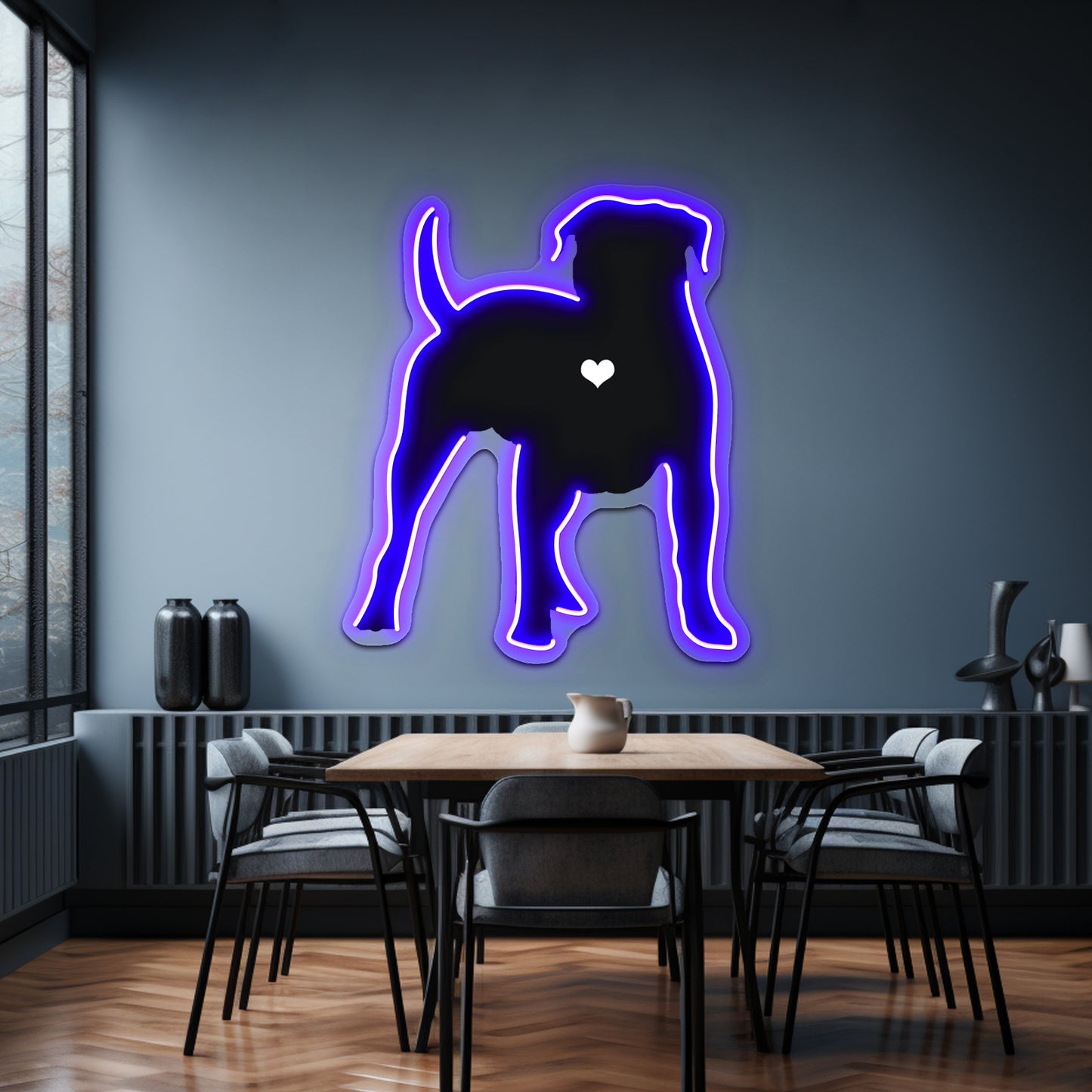 My American Bulldog Heart Belongs To You Artwork Neon Sign Led