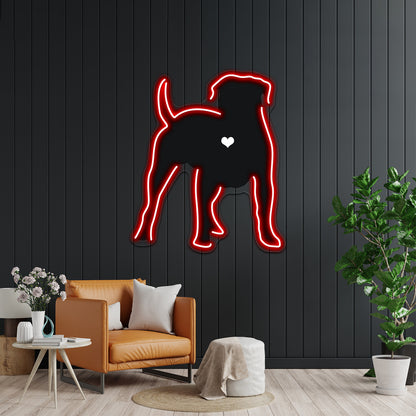 My American Bulldog Heart Belongs To You Artwork Neon Sign Led