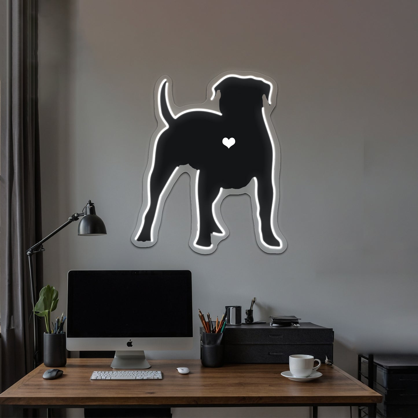 My American Bulldog Heart Belongs To You Artwork Neon Sign Led