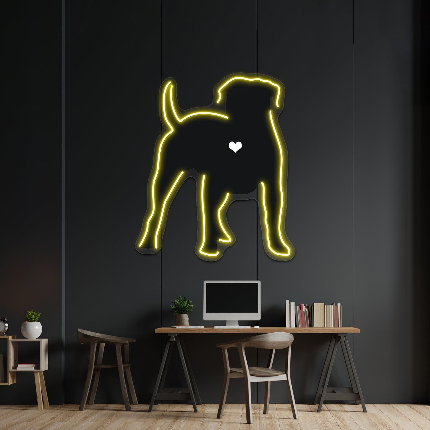 My American Bulldog Heart Belongs To You Artwork Neon Sign Led