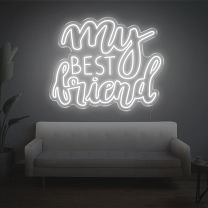 My Best Friend Bright Yellow Cursive Led Neon Sign For Living Room Decor | Shineneon