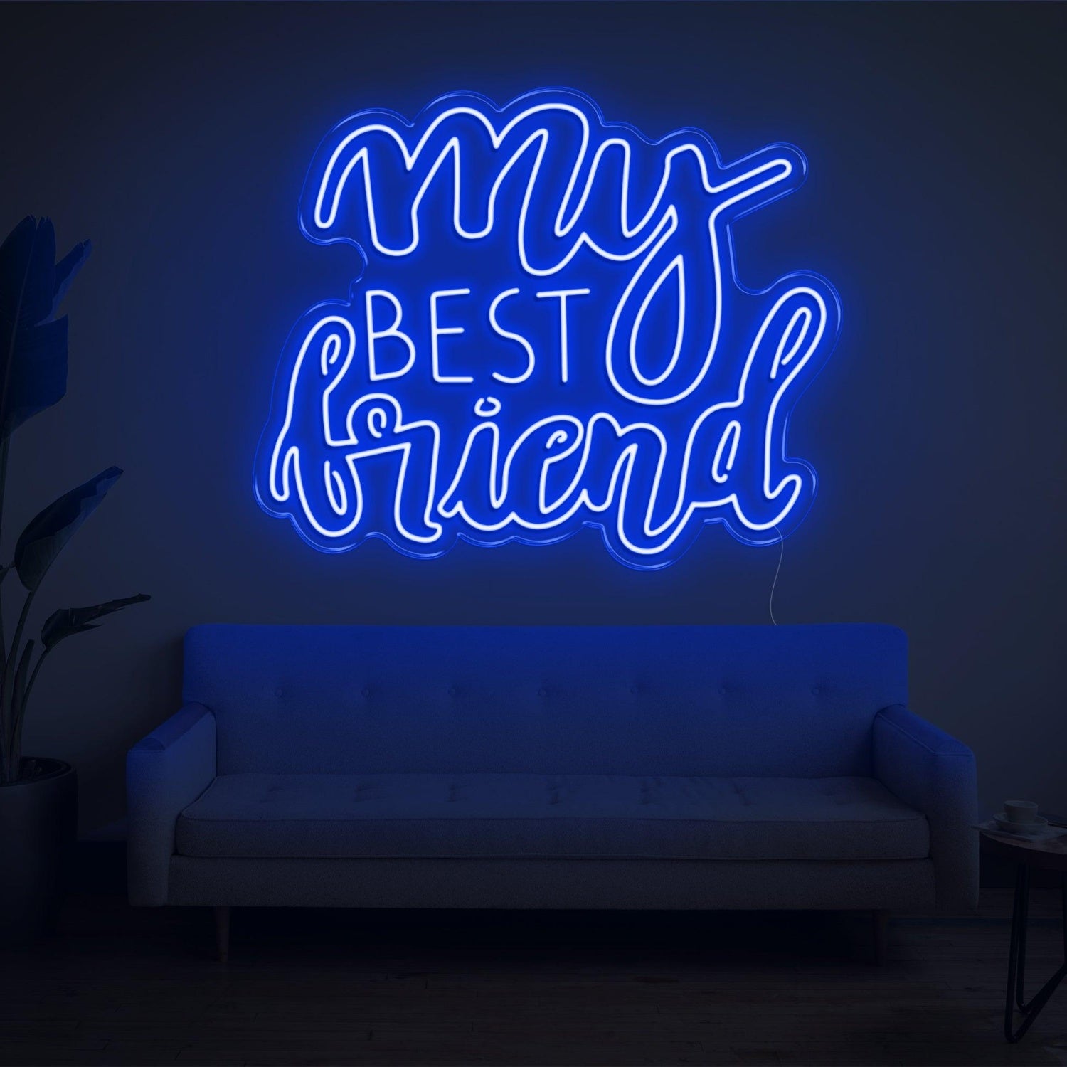 My Best Friend Bright Yellow Cursive Led Neon Sign For Living Room Decor | Shineneon