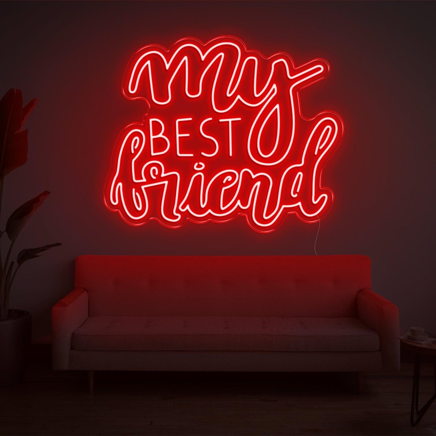 My Best Friend Bright Yellow Cursive Led Neon Sign For Living Room Decor | Shineneon